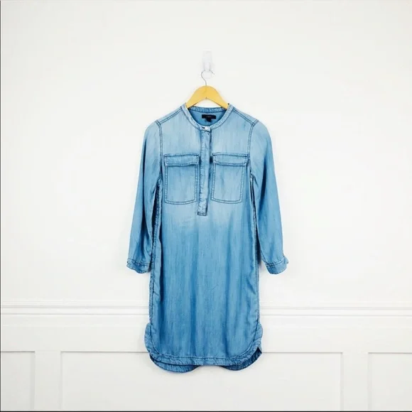 j crew chambray shirt dress J.Crew + Full-skirt chambray shirtdress in cotton and TENCEL lyocell